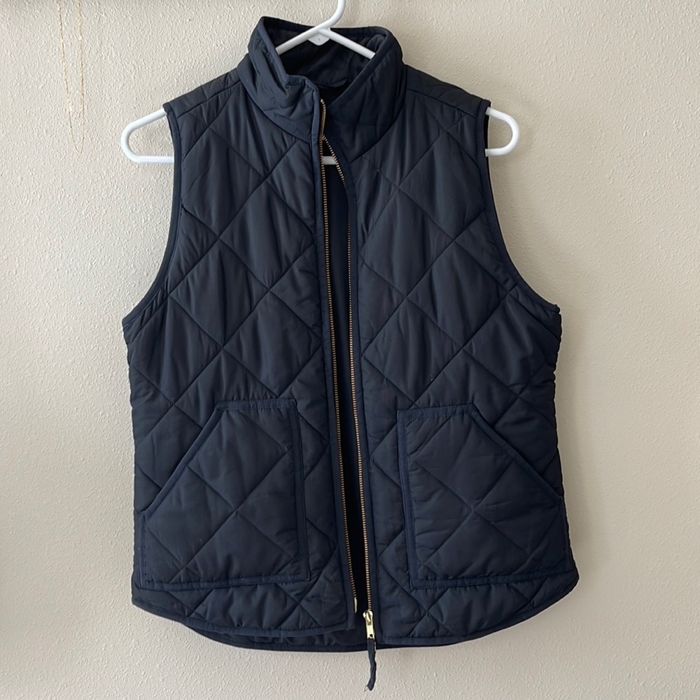 J. Crew S Quilted Black Vest